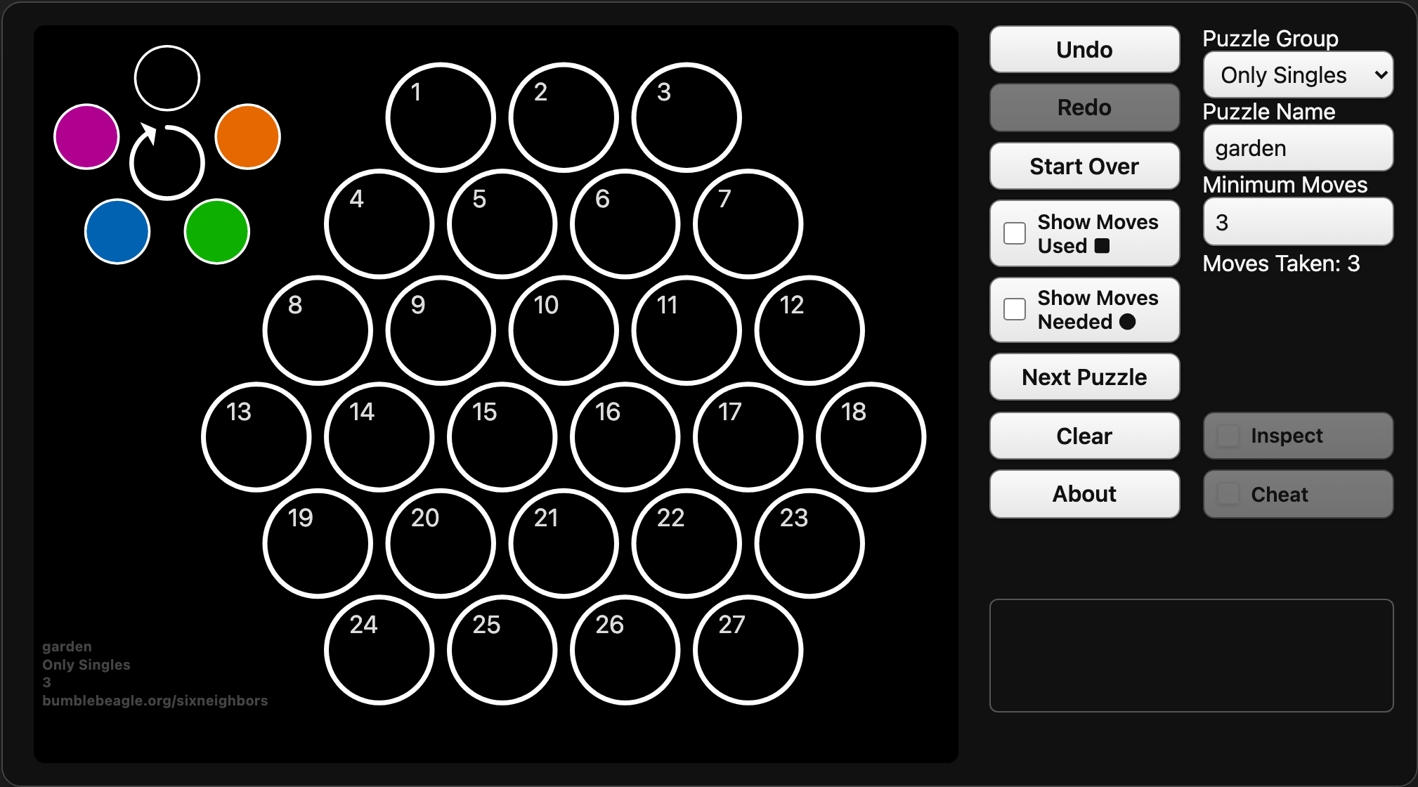 The completed Garden puzzle with every cell black.