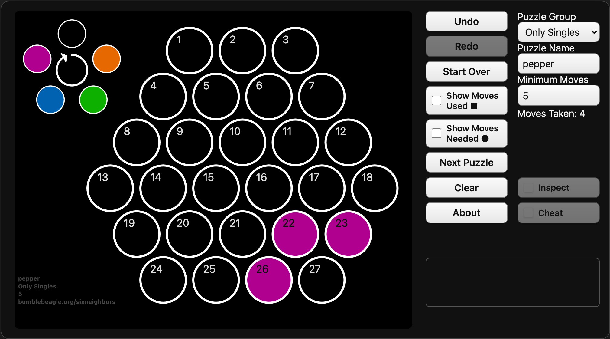 The final corner pattern, which can be cleared by clicking cell 27.